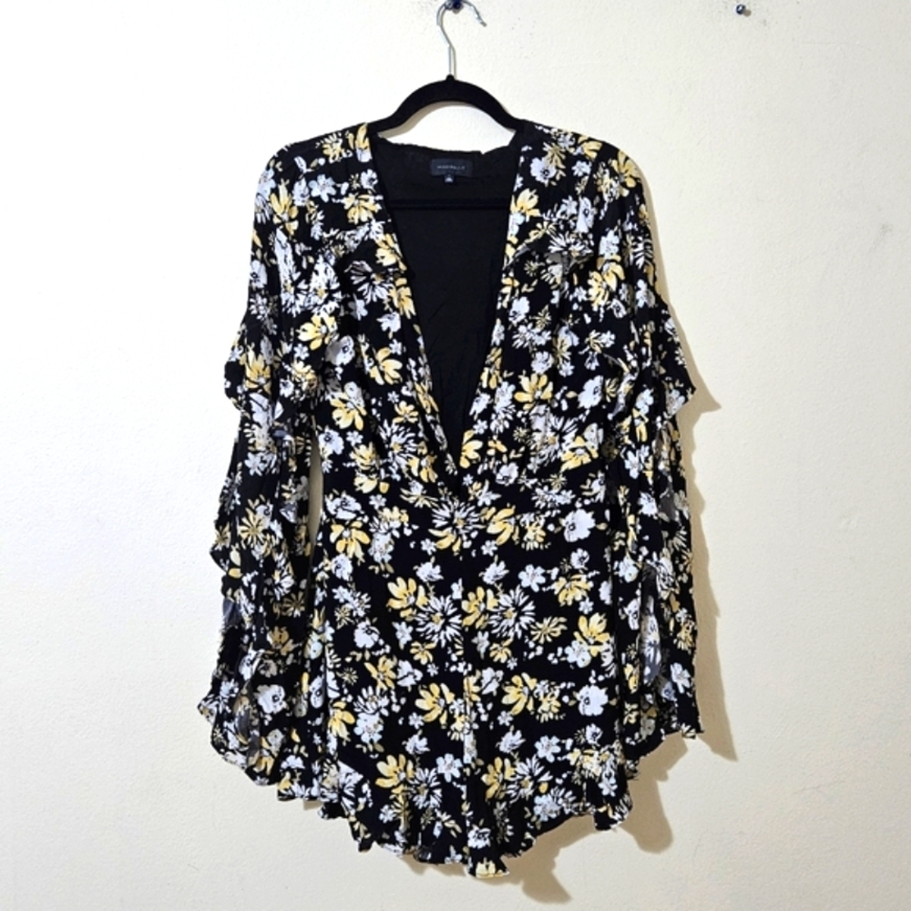 Majorelle Plunge Front Mini Dress